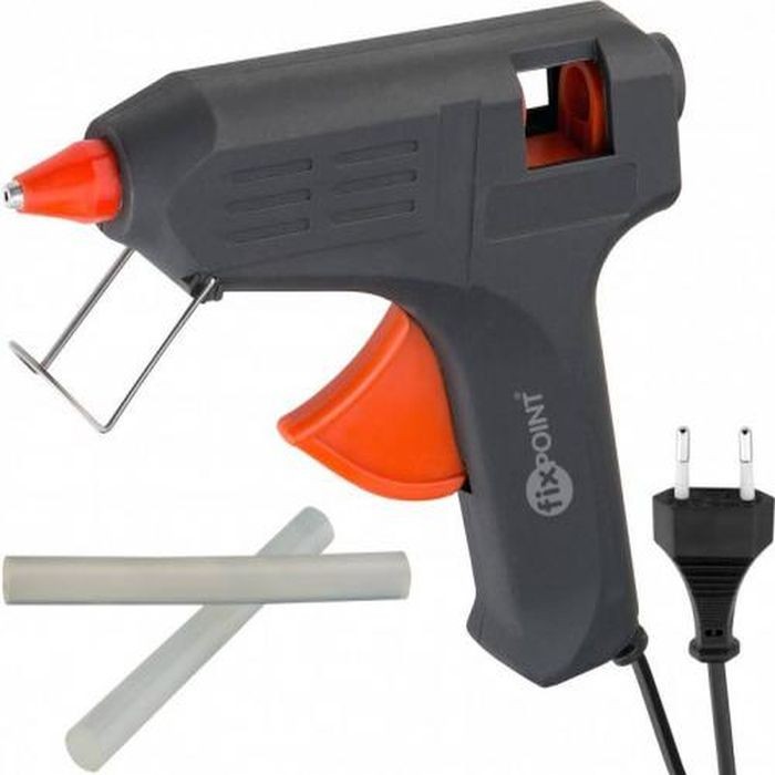 Pistol de lipit cu silicon, 40W, diametru 11 mm, 2 rezerve, IP20, negru